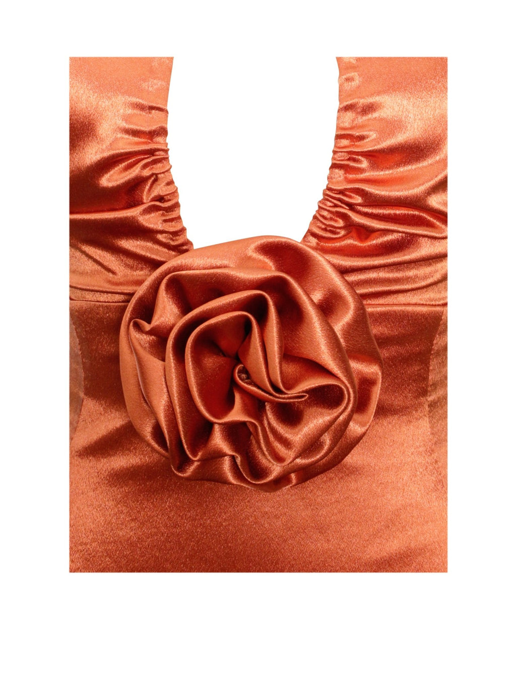 Marcia Orange Satin Strappy Halter Neck Dress - HOUSE OF SHE