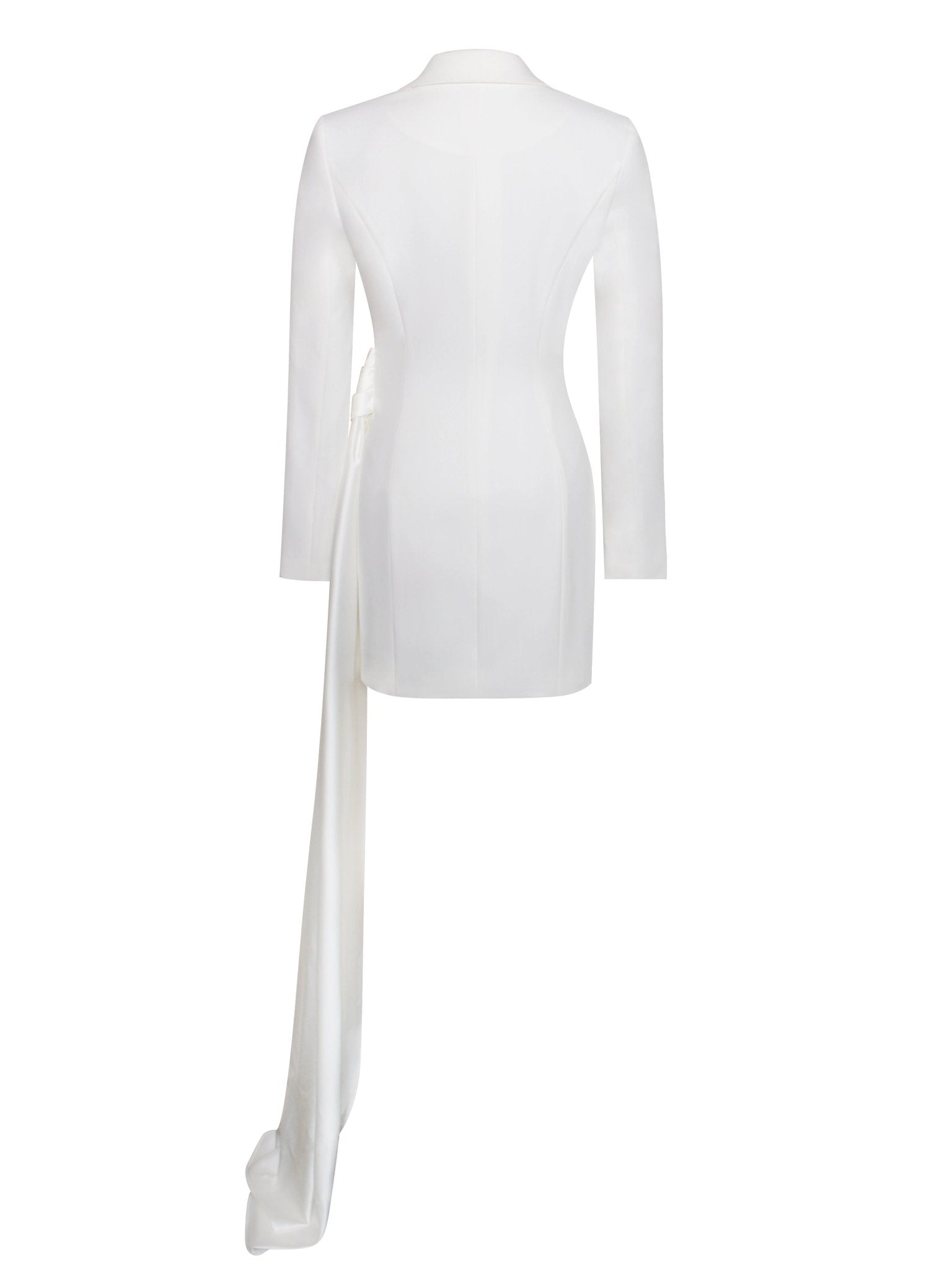 Marley White Draping Blazer Dress - HOUSE OF SHE