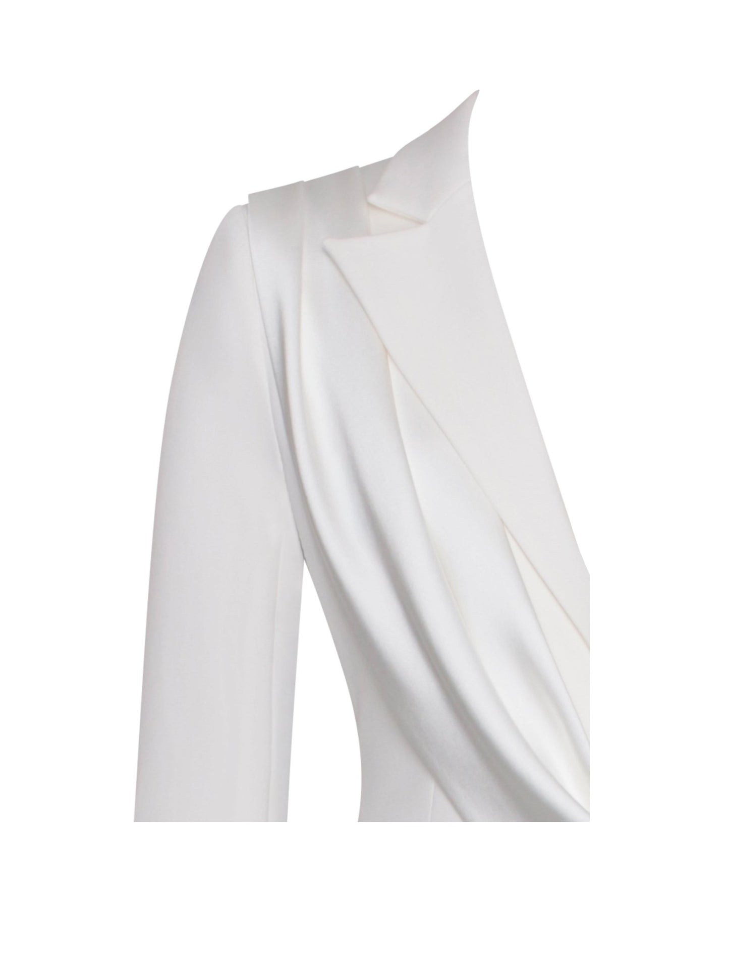 Marley White Draping Blazer Dress - HOUSE OF SHE