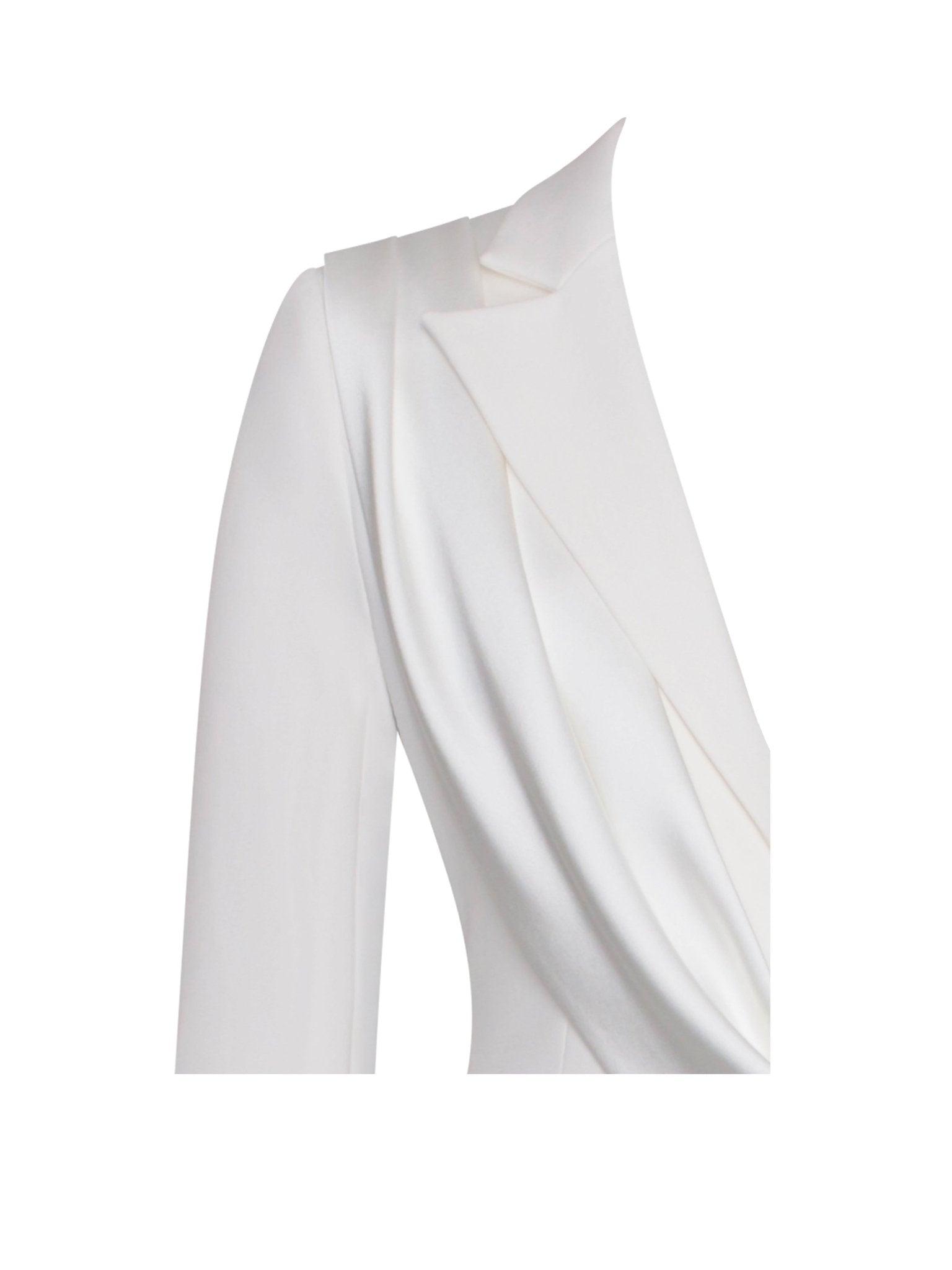 Marley White Draping Blazer Dress - HOUSE OF SHE