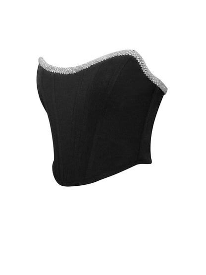 Melanie Black Corset Top - HOUSE OF SHE
