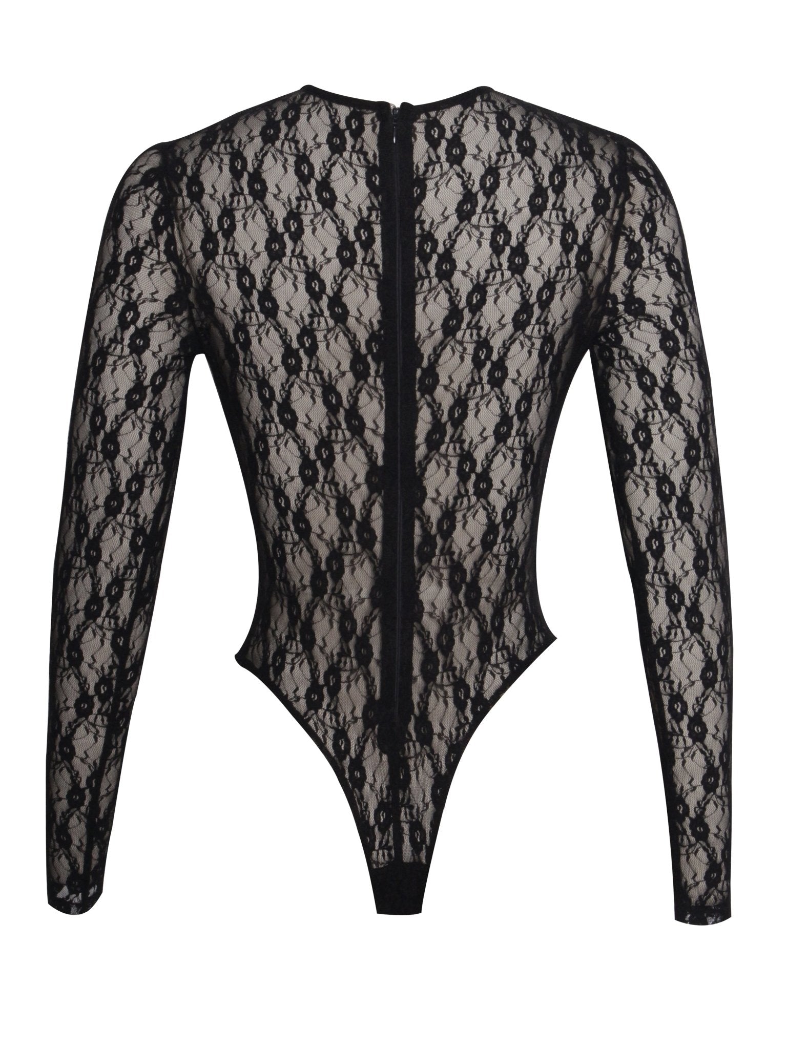 Meli Black Lace Long Sleeve Bodysuit - HOUSE OF SHE