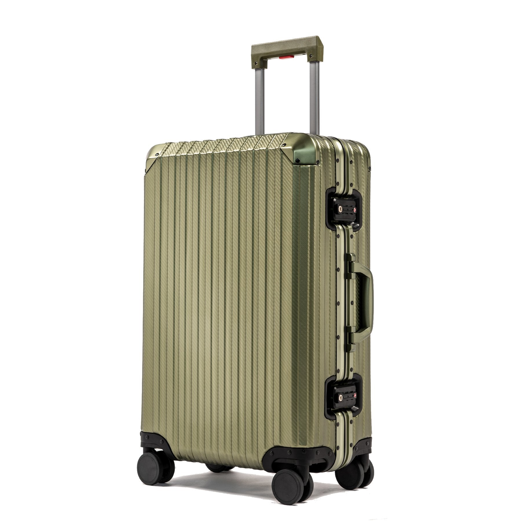 Military Green Aluminum Travel Suitcase - HOUSE OF SHE