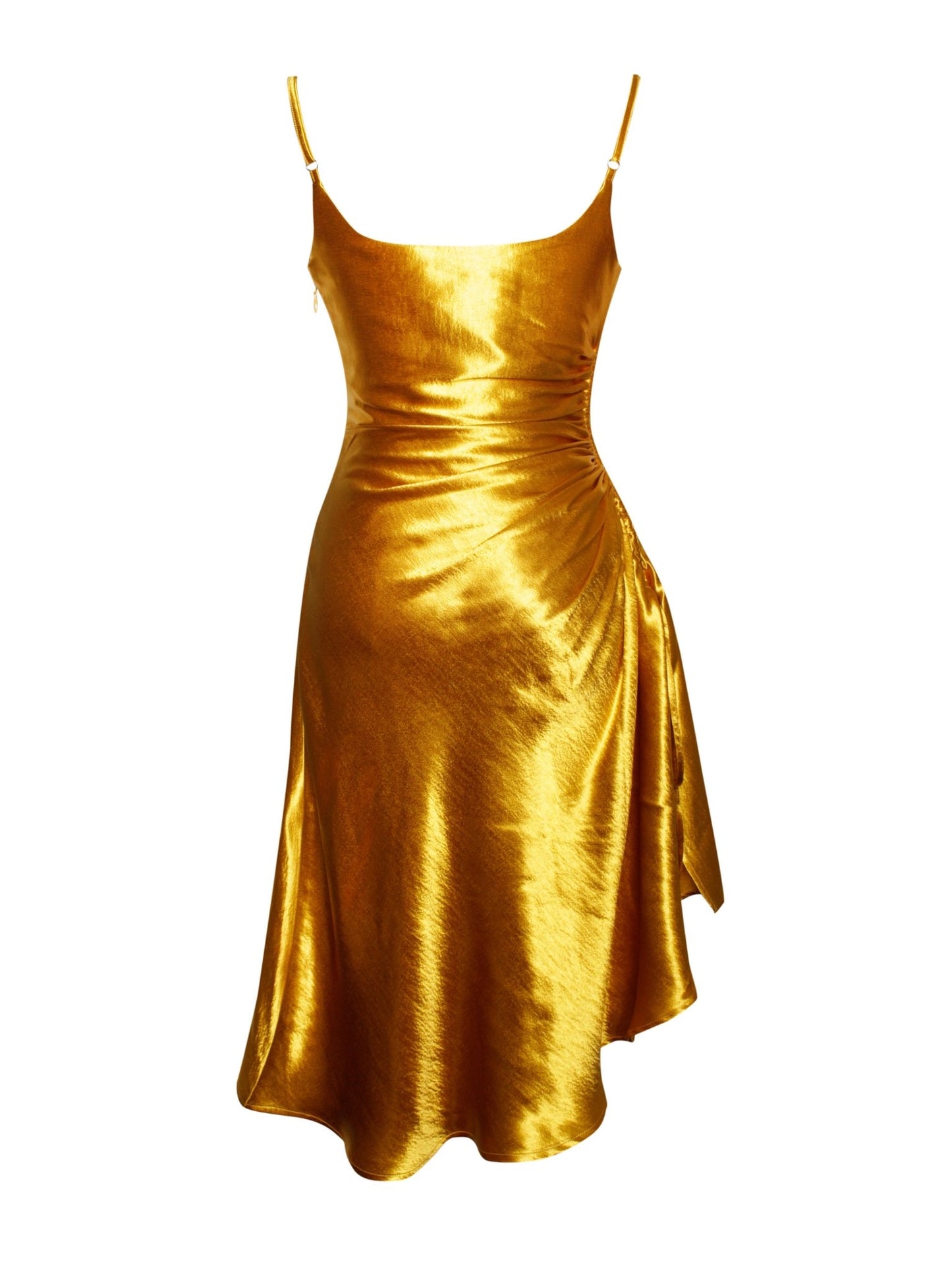 Mindy Gold Satin Dress - HOUSE OF SHE