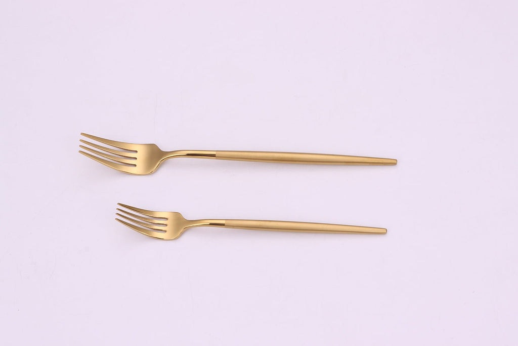 Morne 20 Pc Gold Flatware Set with Matte Handles, Service for 4 - HOUSE OF SHE