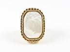 Mother Of Pearl Gold Tone Steel Ring - HOUSE OF SHE