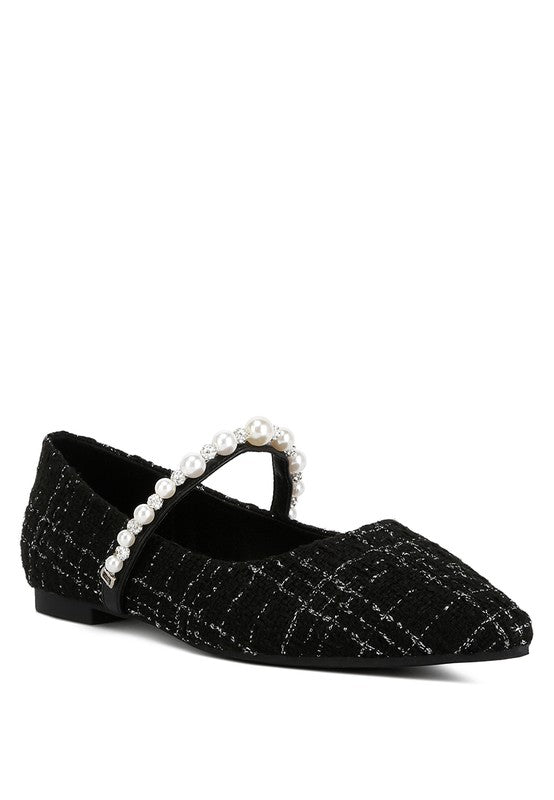 Mowie Tweed Mary Jane Ballet Flats - HOUSE OF SHE