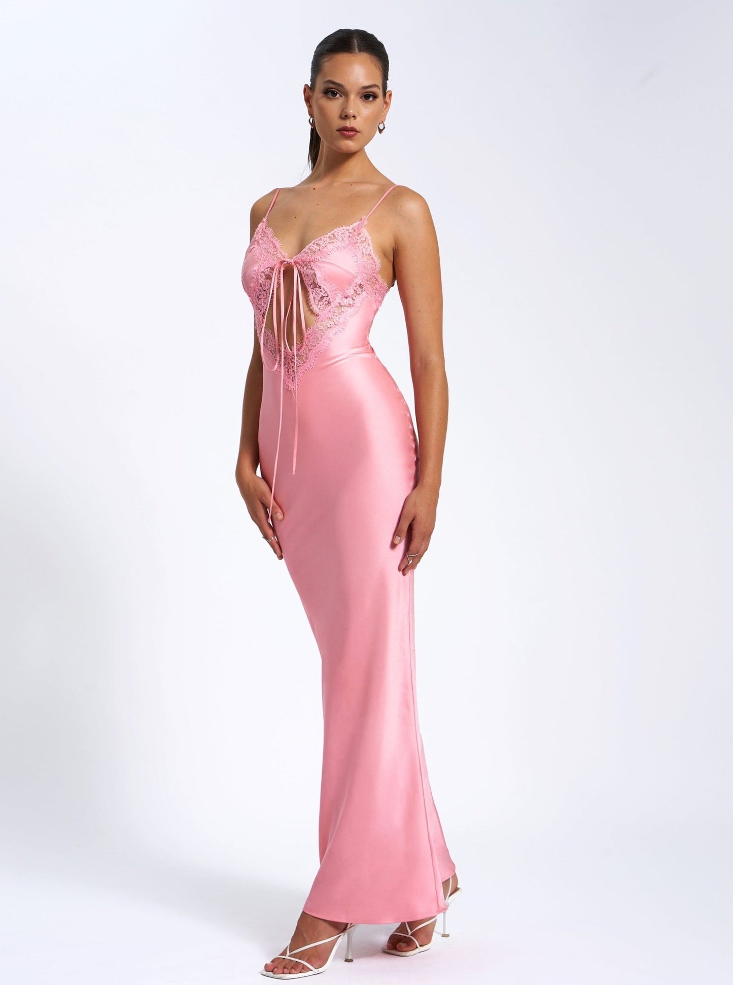 Nia Salmon Pink Maxi Dress - HOUSE OF SHE