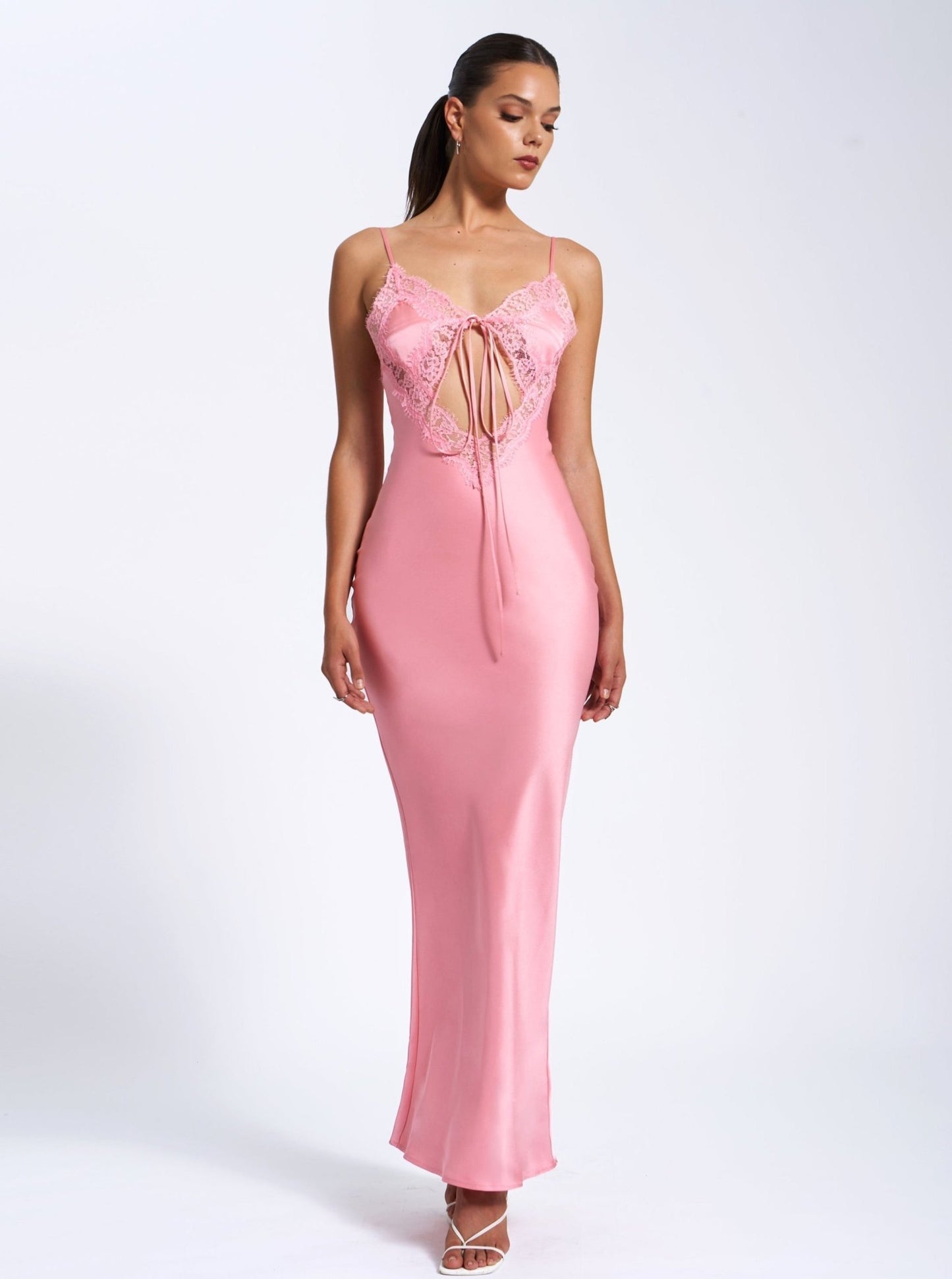 Nia Salmon Pink Maxi Dress - HOUSE OF SHE