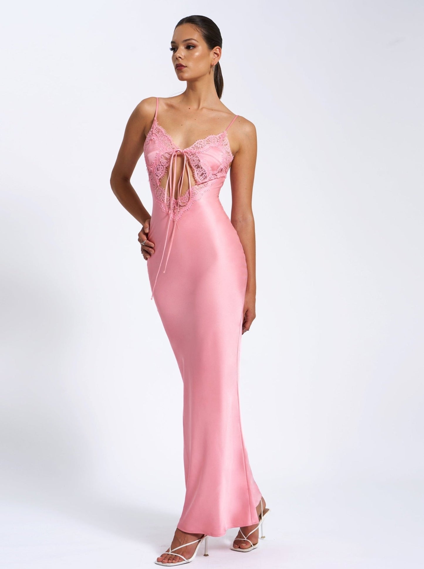 Nia Salmon Pink Maxi Dress - HOUSE OF SHE