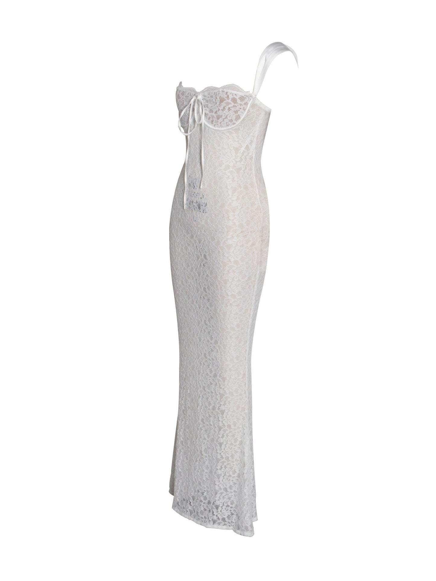 Nia White Lace Maxi Dress - HOUSE OF SHE