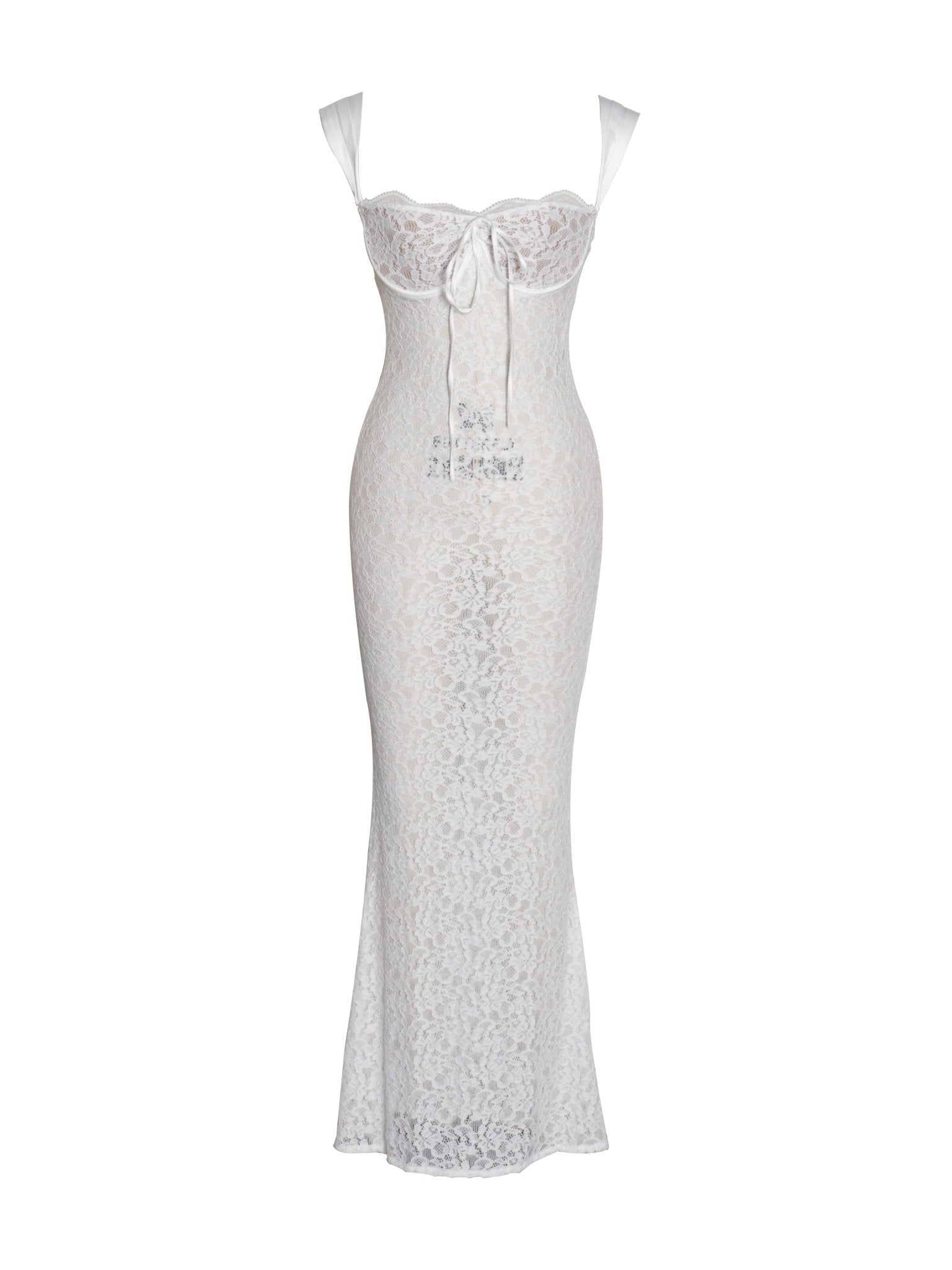 Nia White Lace Maxi Dress - HOUSE OF SHE