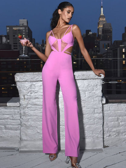 Nova Pink Cutout Jumpsuit - HOUSE OF SHE