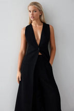 Nubia Classic Long Vest Blazer - HOUSE OF SHE