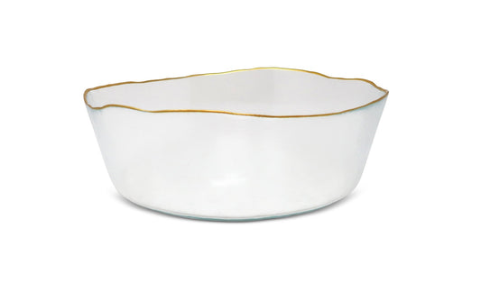 Organic Shaped Salad Bowl with Gold Trim - HOUSE OF SHE