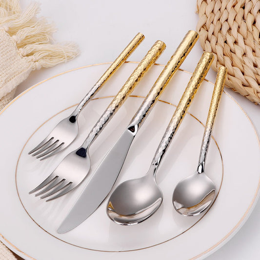 Pexo 20 Pc Flatware Set Graduated Gold Handles, Service for 4 - HOUSE OF SHE