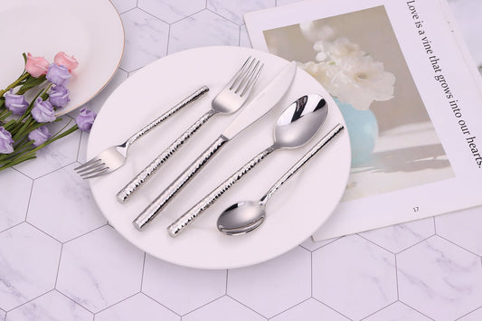 Pexo 20 Pc Silver Flatware Set, Service for 4 - HOUSE OF SHE