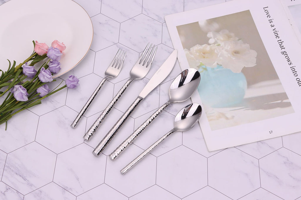 Pexo 20 Pc Silver Flatware Set, Service for 4 - HOUSE OF SHE