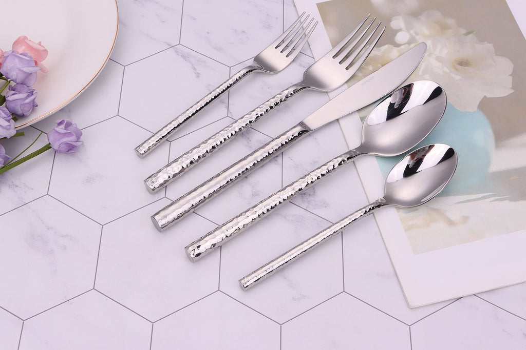 Pexo 20 Pc Silver Flatware Set, Service for 4 - HOUSE OF SHE