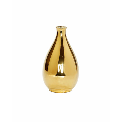 Polished gold Vase with Narrow Opening - HOUSE OF SHE