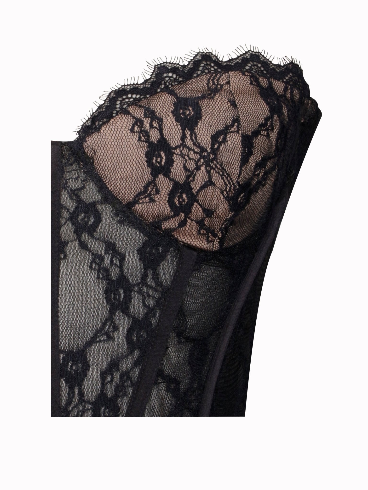 Quennell Black Lace Corset Maxi Dress - HOUSE OF SHE
