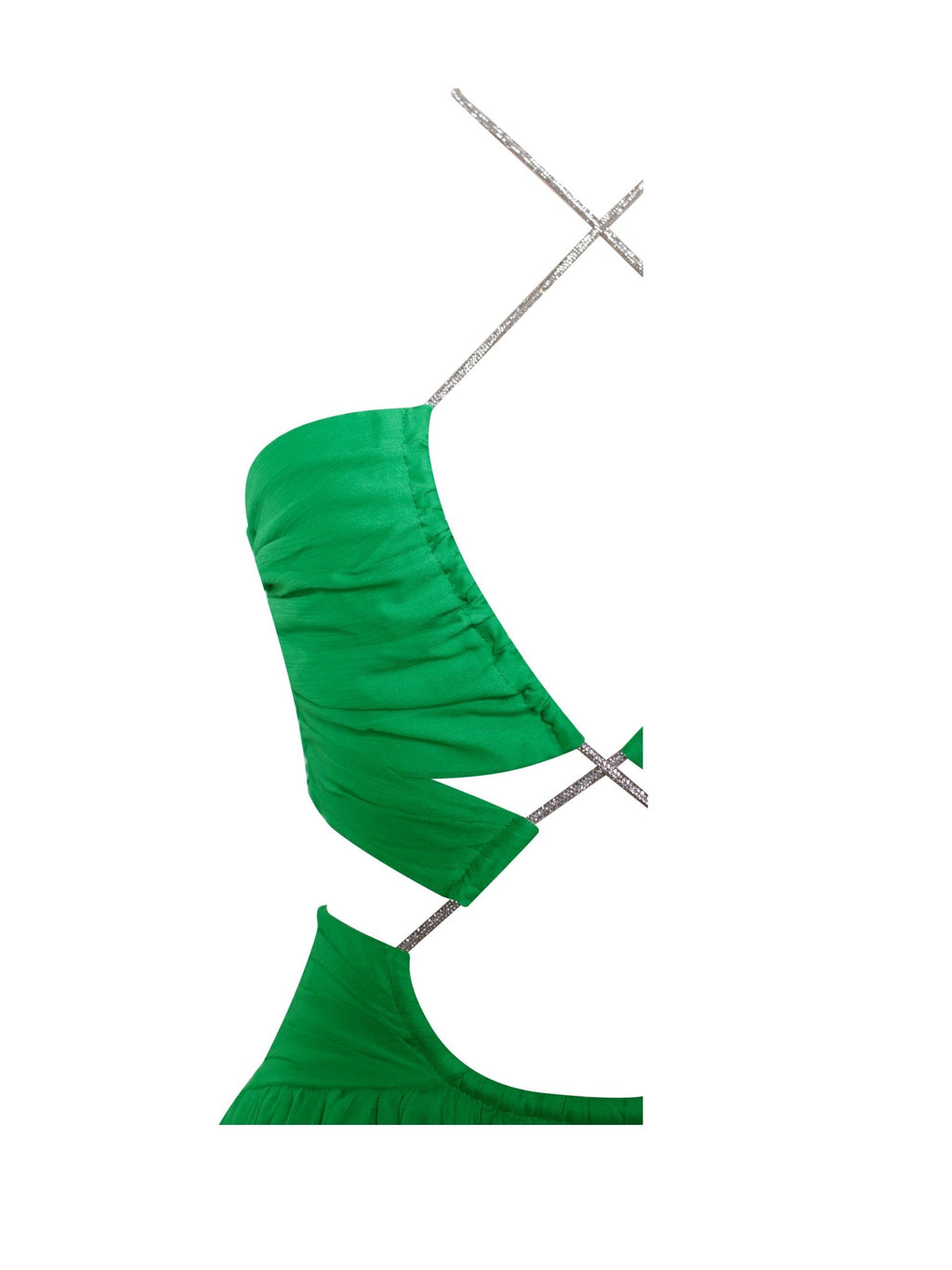 Quinby Green Silk Pleated Maxi Dress - HOUSE OF SHE