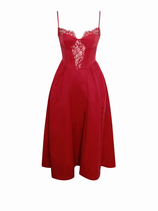 Rae Red Lace Dress - HOUSE OF SHE