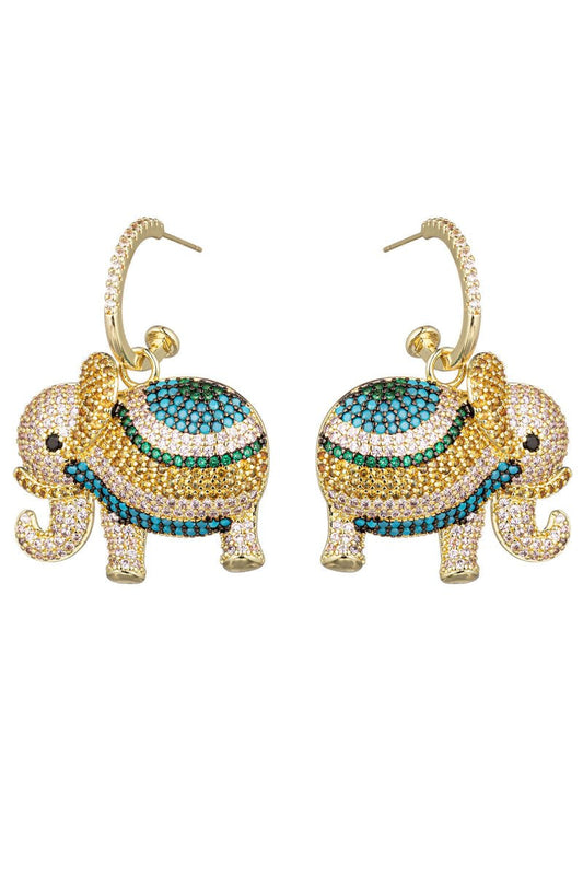 Rainbow Elephant Drop Earrings - HOUSE OF SHE