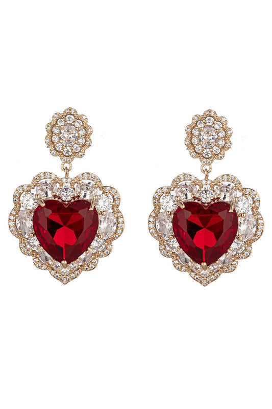 Red Valentine CZ Dangle Earring - HOUSE OF SHE