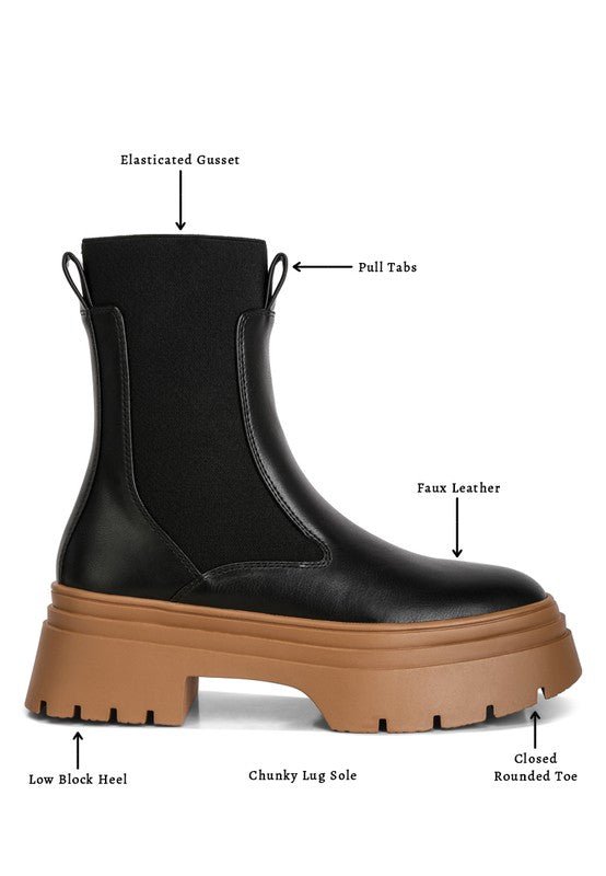 Ronin High Top Chunky Chelsea Boots - HOUSE OF SHE