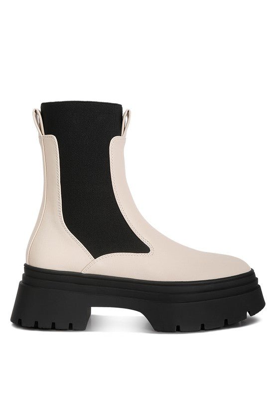 Ronin High Top Chunky Chelsea Boots - HOUSE OF SHE