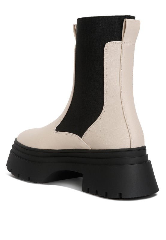 Ronin High Top Chunky Chelsea Boots - HOUSE OF SHE