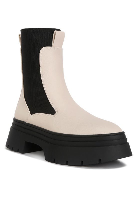Ronin High Top Chunky Chelsea Boots - HOUSE OF SHE
