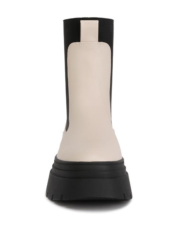 Ronin High Top Chunky Chelsea Boots - HOUSE OF SHE