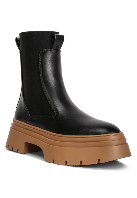 Ronin High Top Chunky Chelsea Boots - HOUSE OF SHE