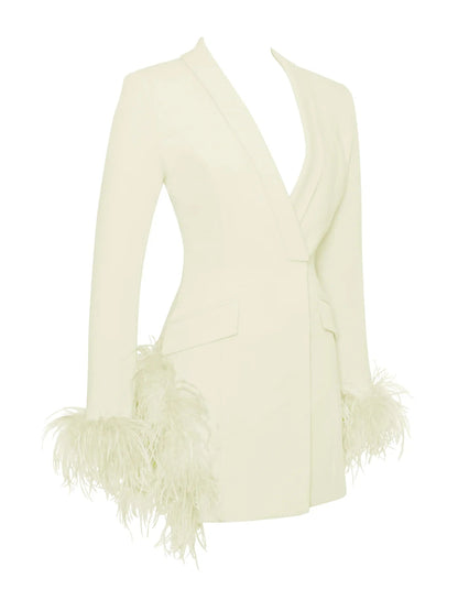 Scarface Feathered Blazer - HOUSE OF SHE