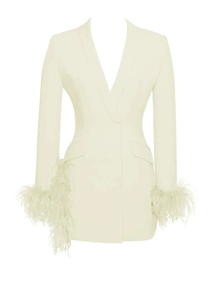 Scarface Feathered Blazer - HOUSE OF SHE