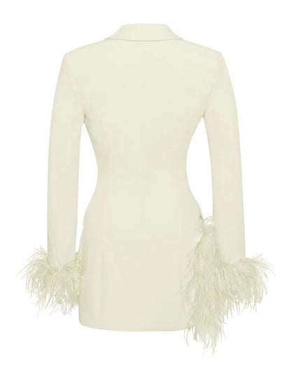 Scarface Feathered Blazer - HOUSE OF SHE