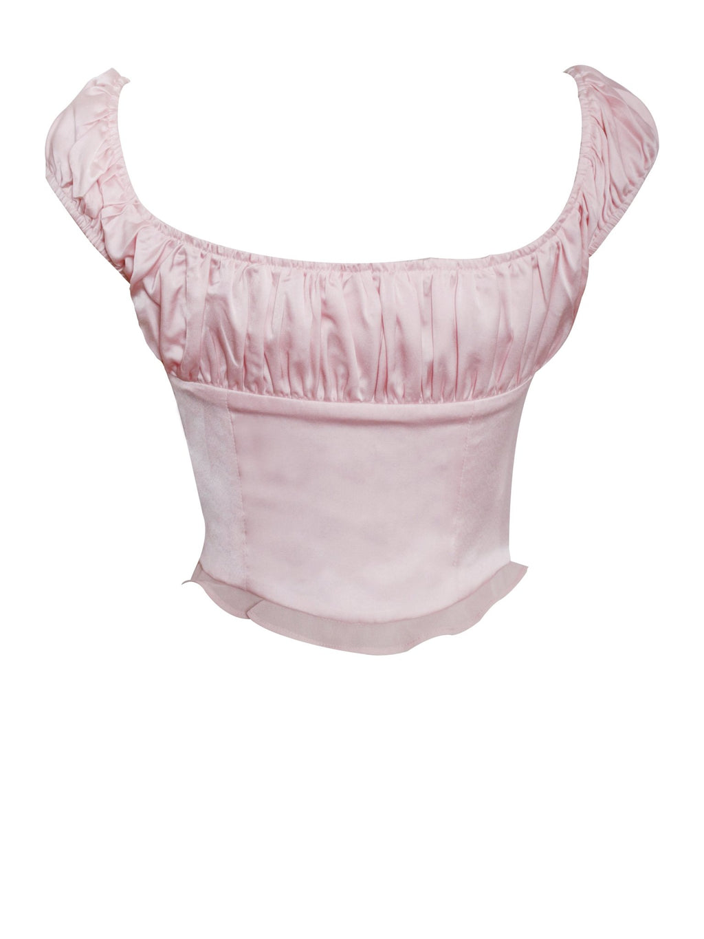 Scarlett Pink Satin Bustier Top - HOUSE OF SHE