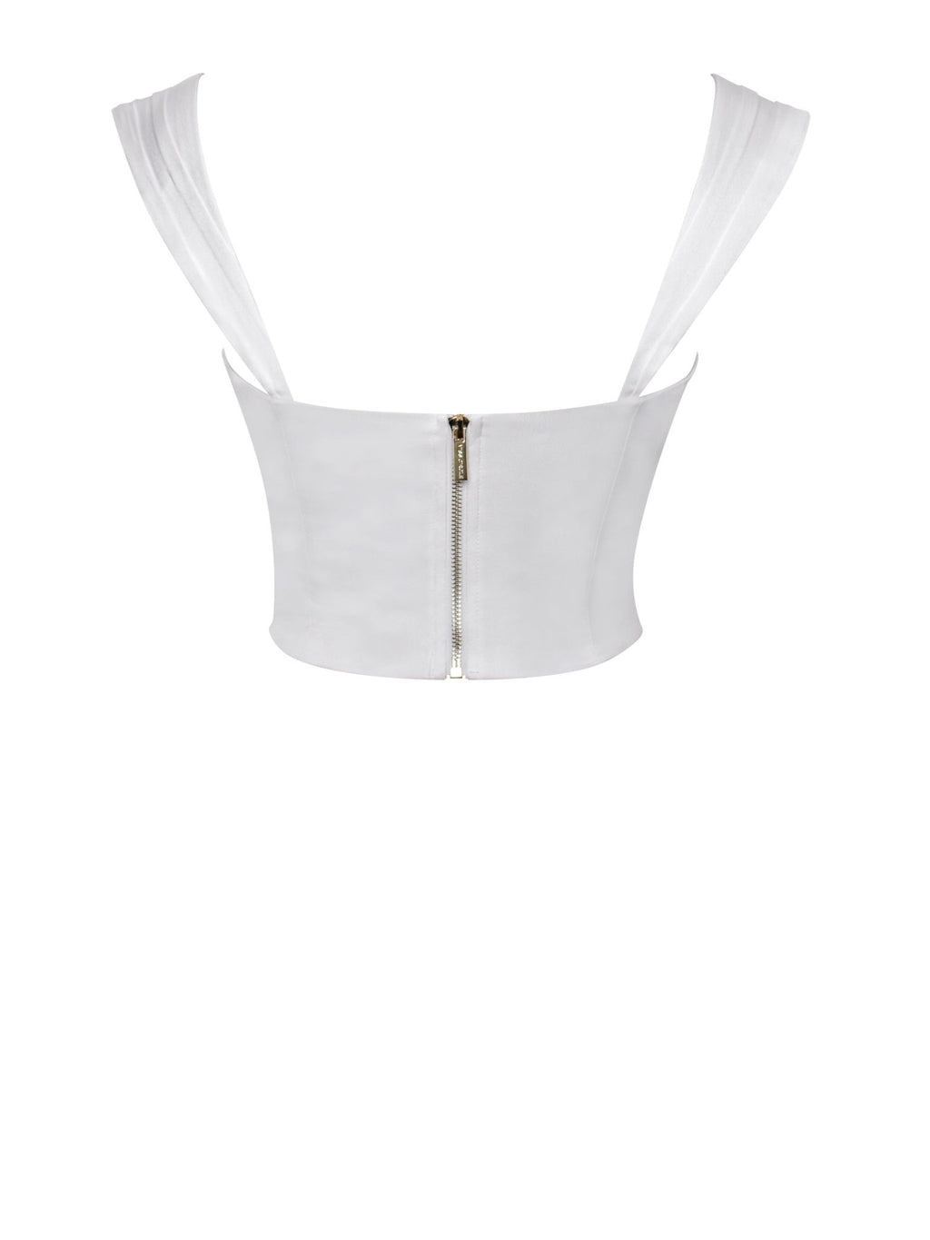 Serina White Lace Satin Corset Top - HOUSE OF SHE