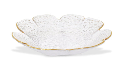 Set of 4 Flower Shaped Plate With Gold Rim - HOUSE OF SHE