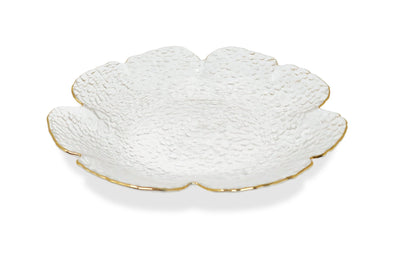 Set of 4 Flower Shaped Plate With Gold Rim - HOUSE OF SHE