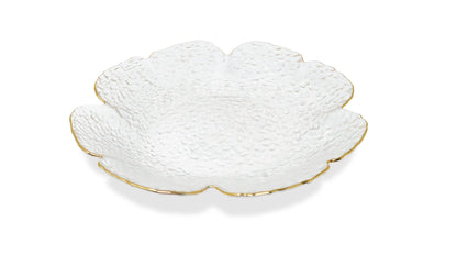 Set of 4 Flower Shaped Plate With Gold Rim - HOUSE OF SHE