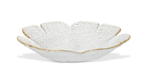 Set of 4 Flower Shaped Plate With Gold Rim - HOUSE OF SHE