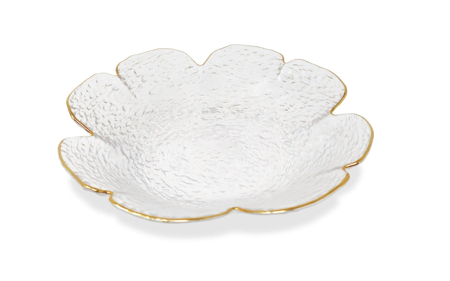 Set of 4 Flower Shaped Plate With Gold Rim - HOUSE OF SHE