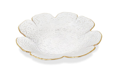 Set of 4 Flower Shaped Plate With Gold Rim - HOUSE OF SHE