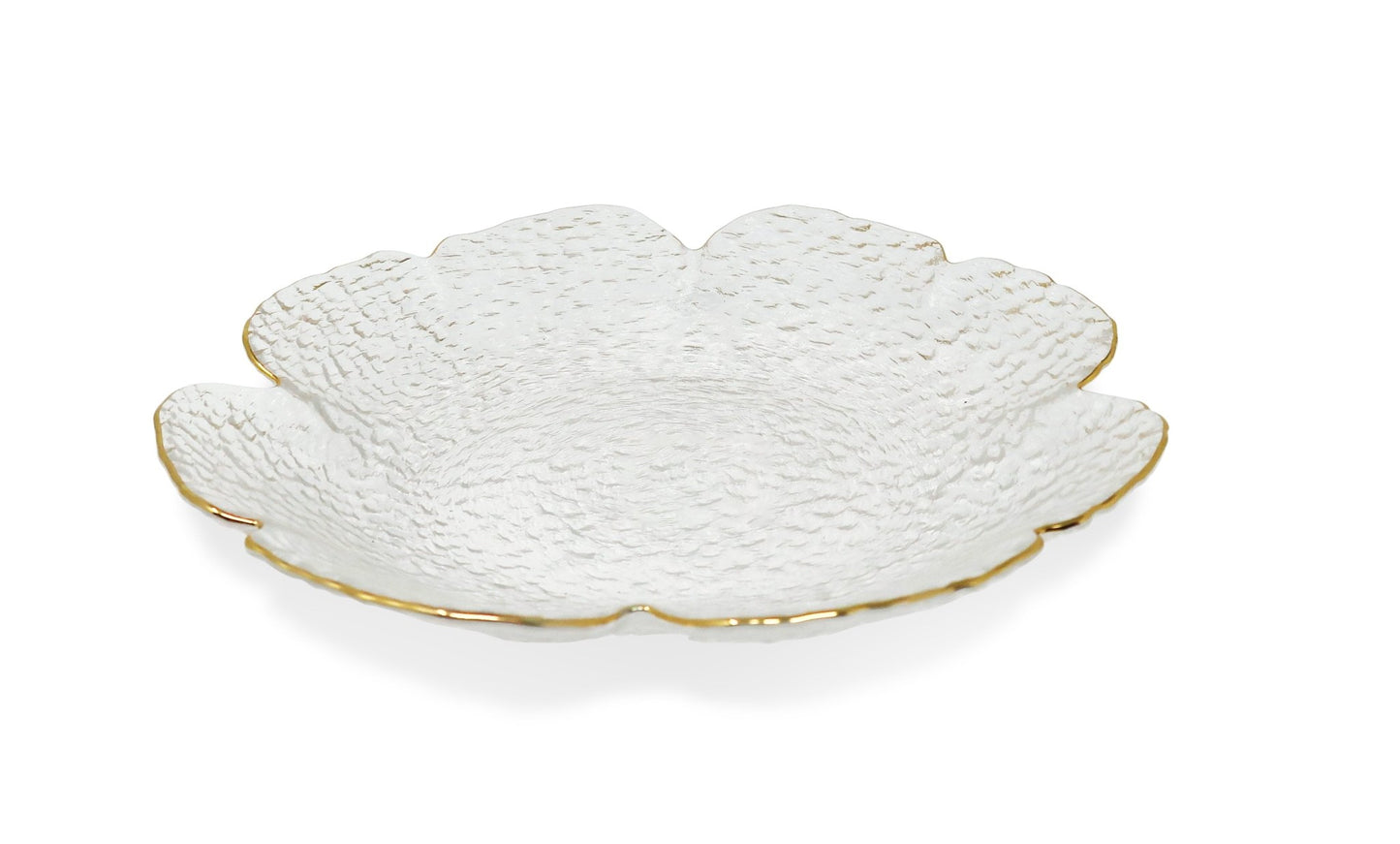 Set of 4 Flower Shaped Plate With Gold Rim - HOUSE OF SHE