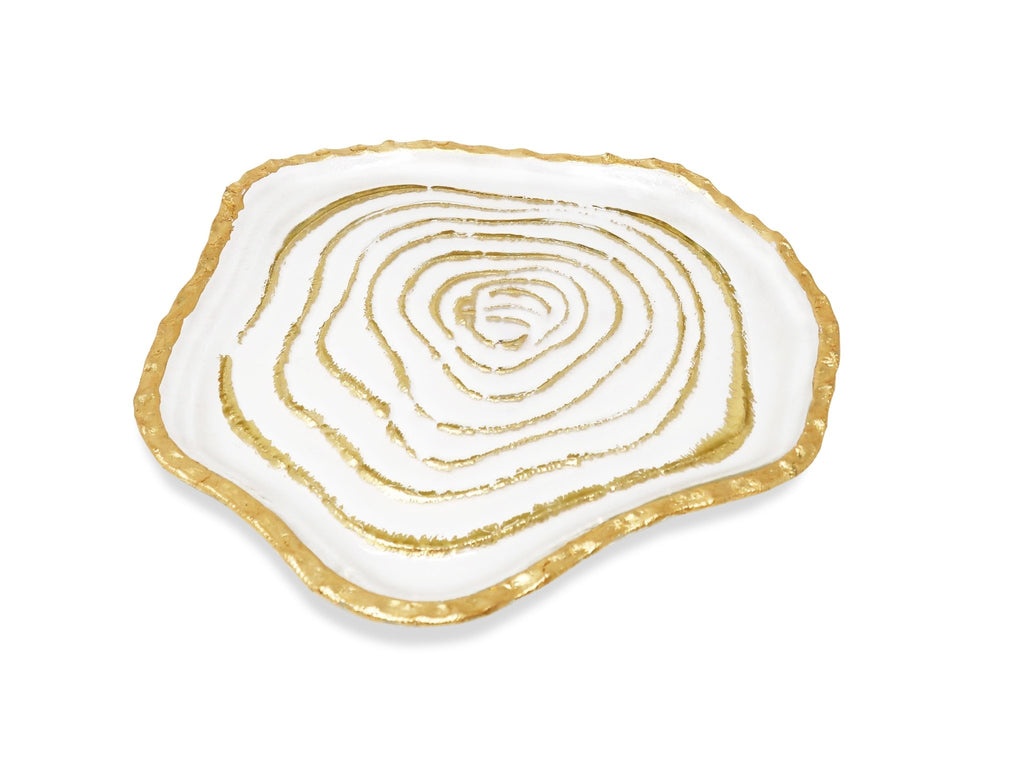 Set of 4 Gold Grained Glass Plates - HOUSE OF SHE