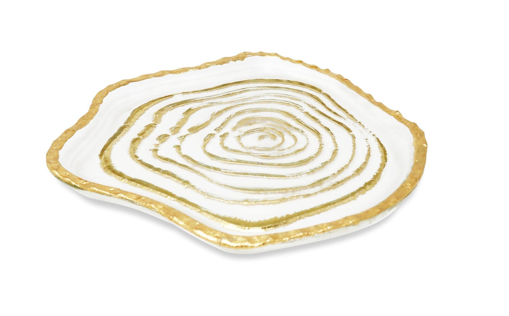 Set of 4 Gold Grained Glass Plates - HOUSE OF SHE