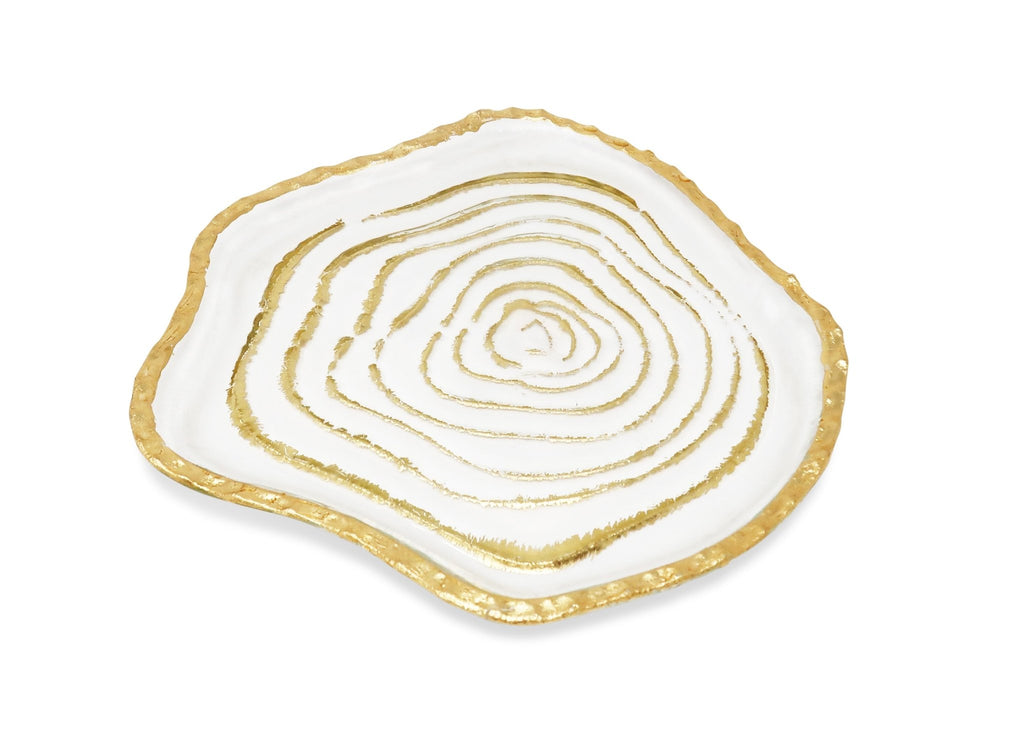 Set of 4 Gold Grained Glass Plates - HOUSE OF SHE